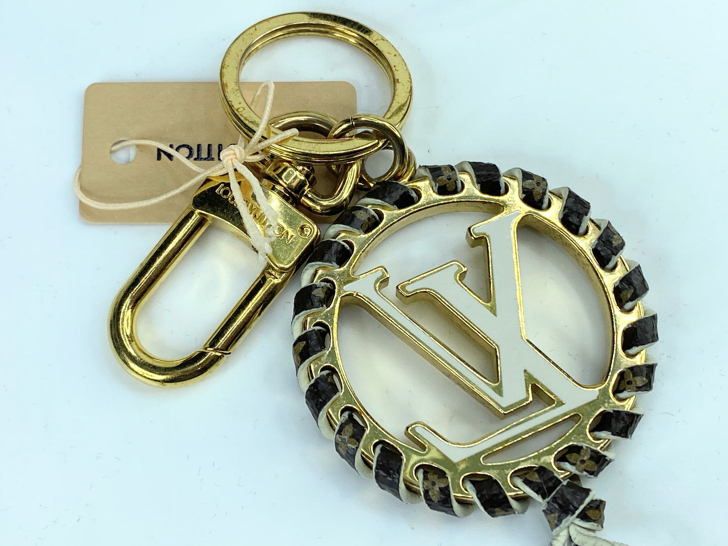 LOUIS VUITTON Key Ring Keychain Bag Charm M68476/D10210 Gold Authentic GS347