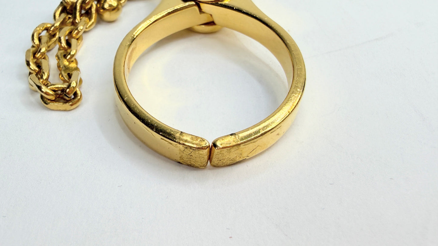 Authentic Hermes Filloux Gold Plated Glove Holder 3cm x 6cm with box GS754