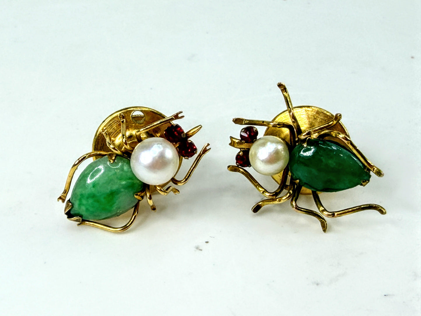 Vintage 14K Gold Carved Shell Cameo Earrings Ornate Frames JR2021