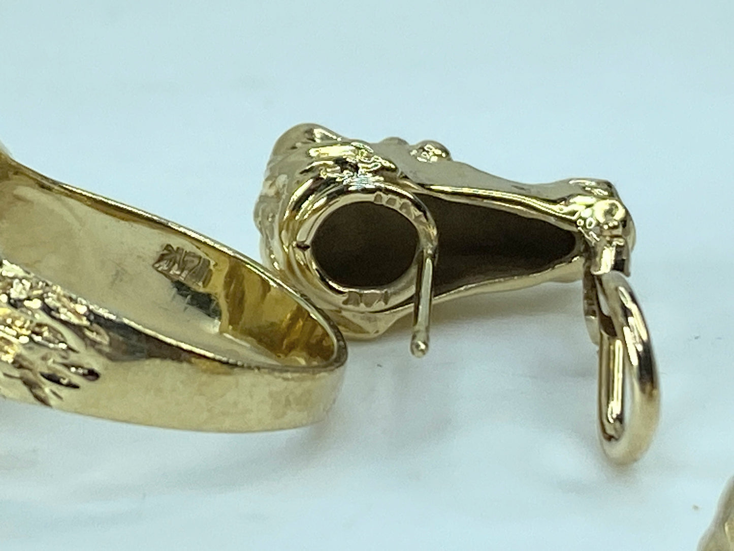 Diamond Horse Head Ring matching Earrings 14K gold animal size7 16.4g JR785