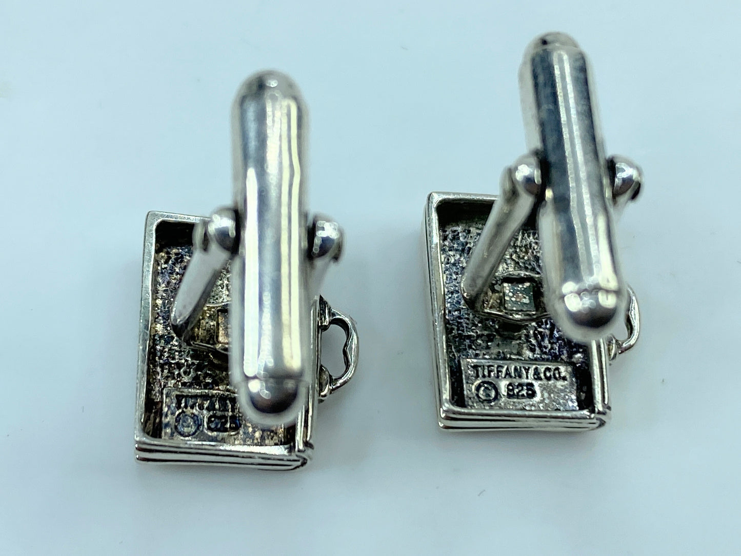Authentic Tiffany & Co. 925 Briefcase motif cufflink 8.5g JR285