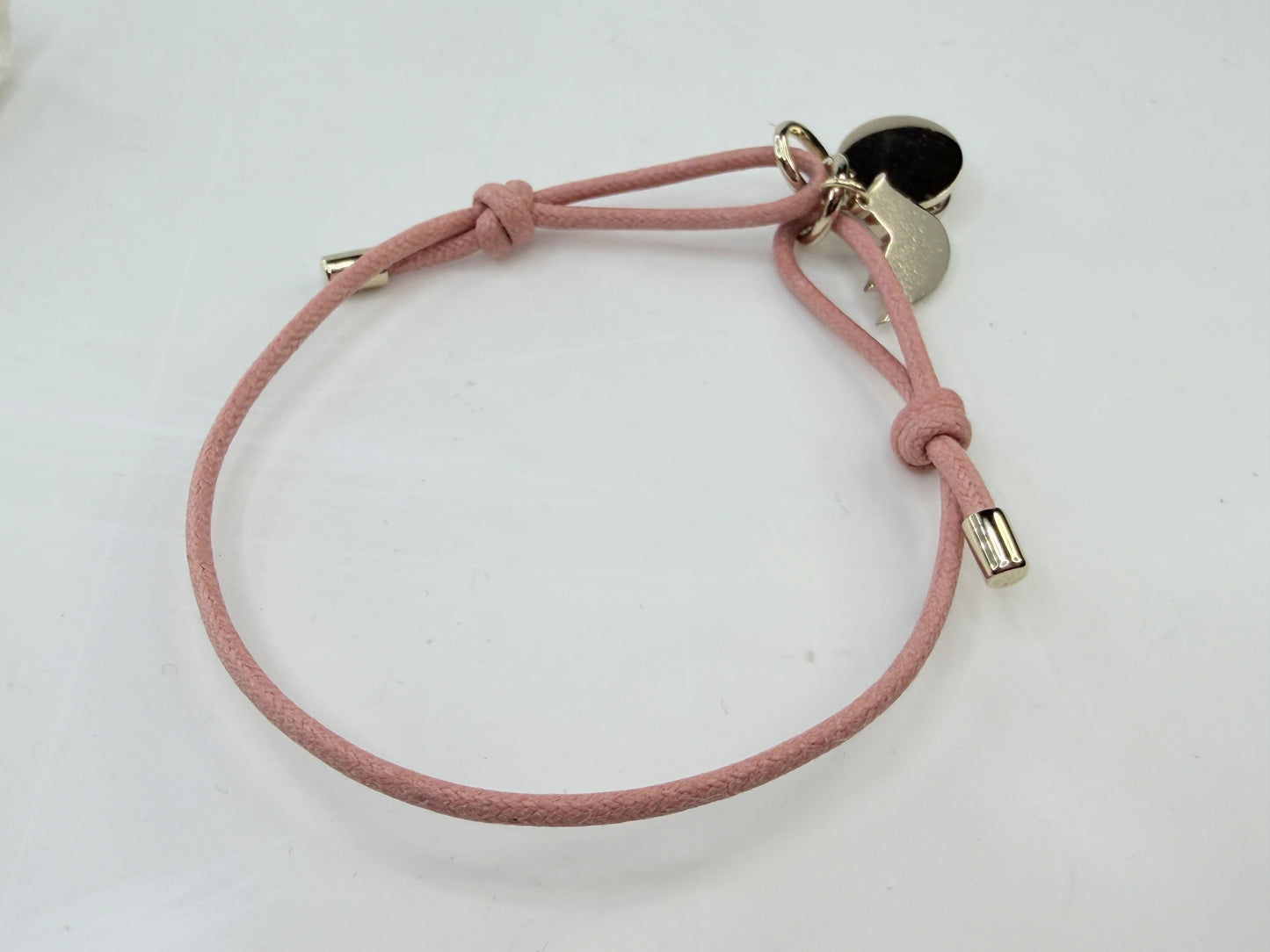 Chloe Pink Cord Logo Charm Adjustable Bracelet Pouch New old Stock GS759