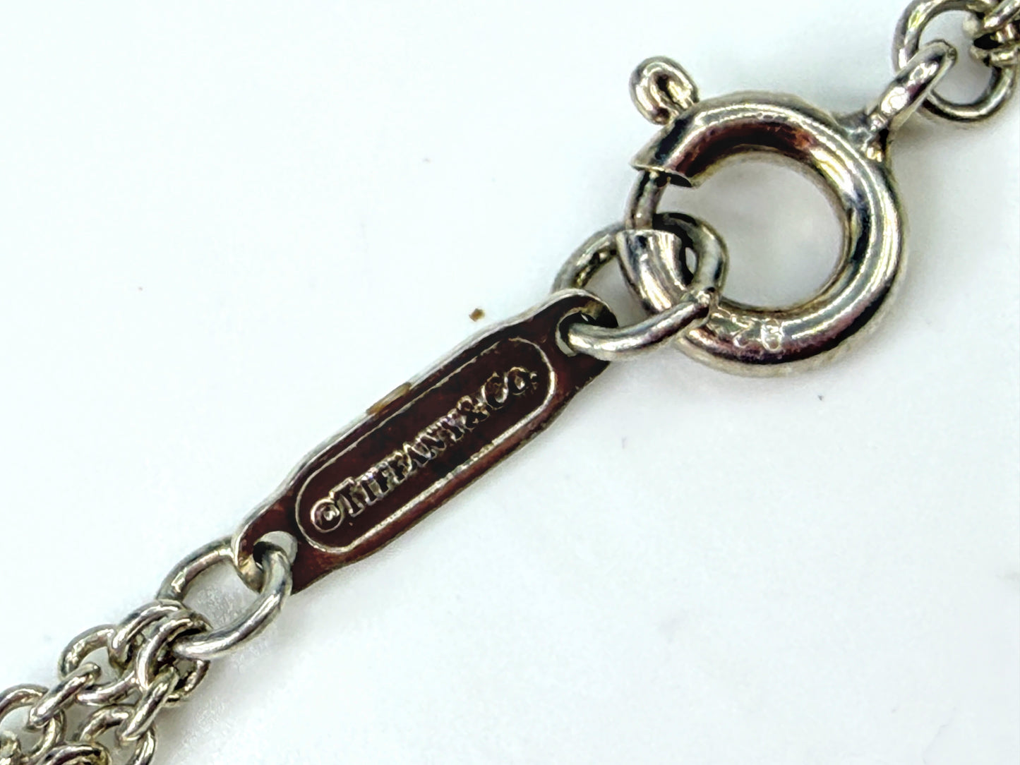 Tiffany & Co. Blue Enamel Infinity Sterling Silver Bracelet 6.5" JR2031