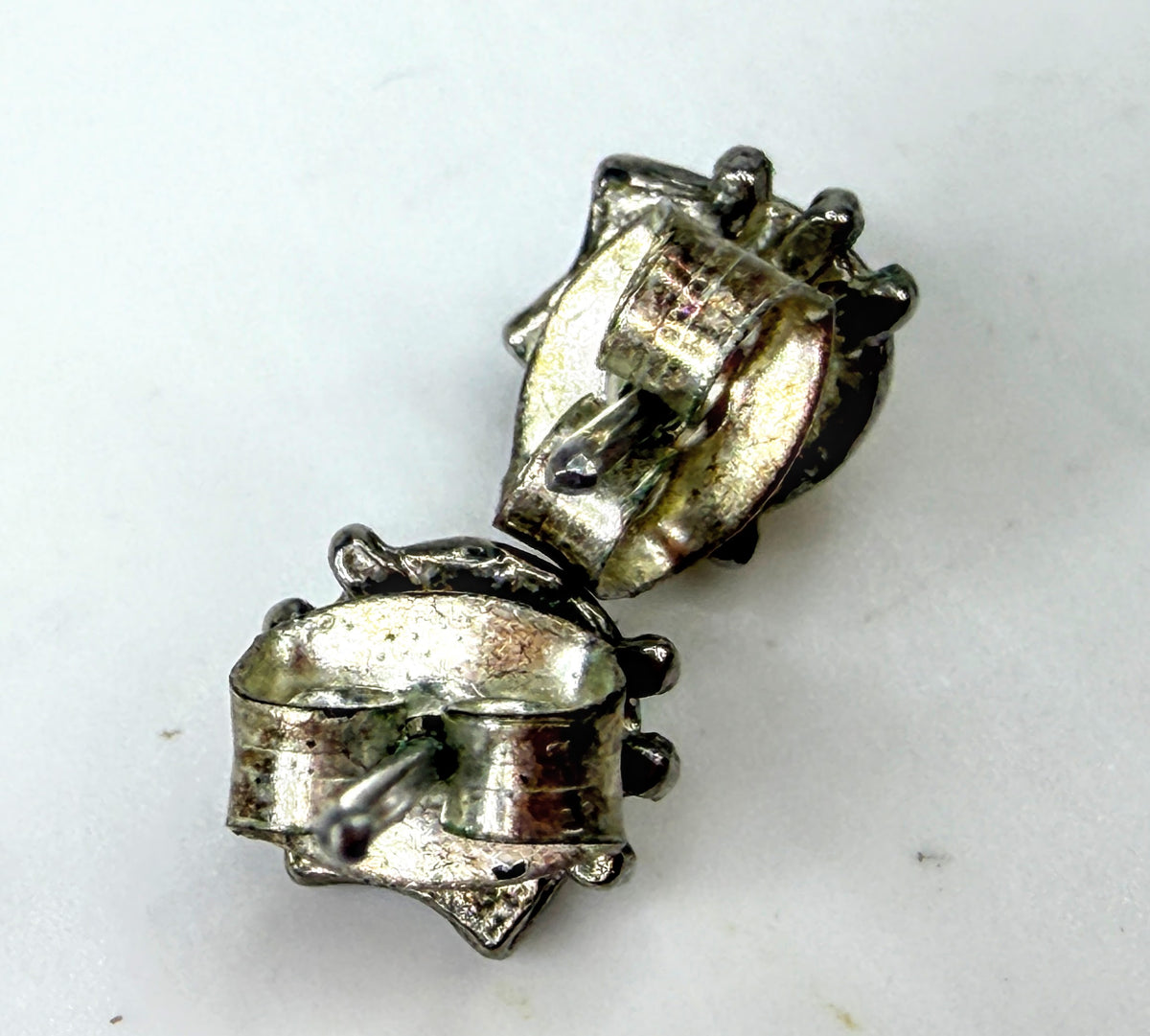 Sterling Silver Initial R & Enamel Ladybug Earrings 2-Pair Set JR2035