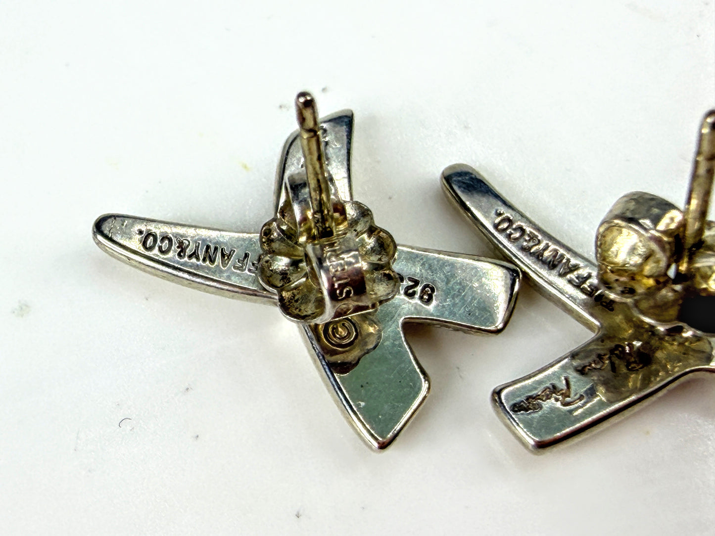 Tiffany & Co Paloma Picasso Graffiti X Sterling Silver Stud Earrings JR2037