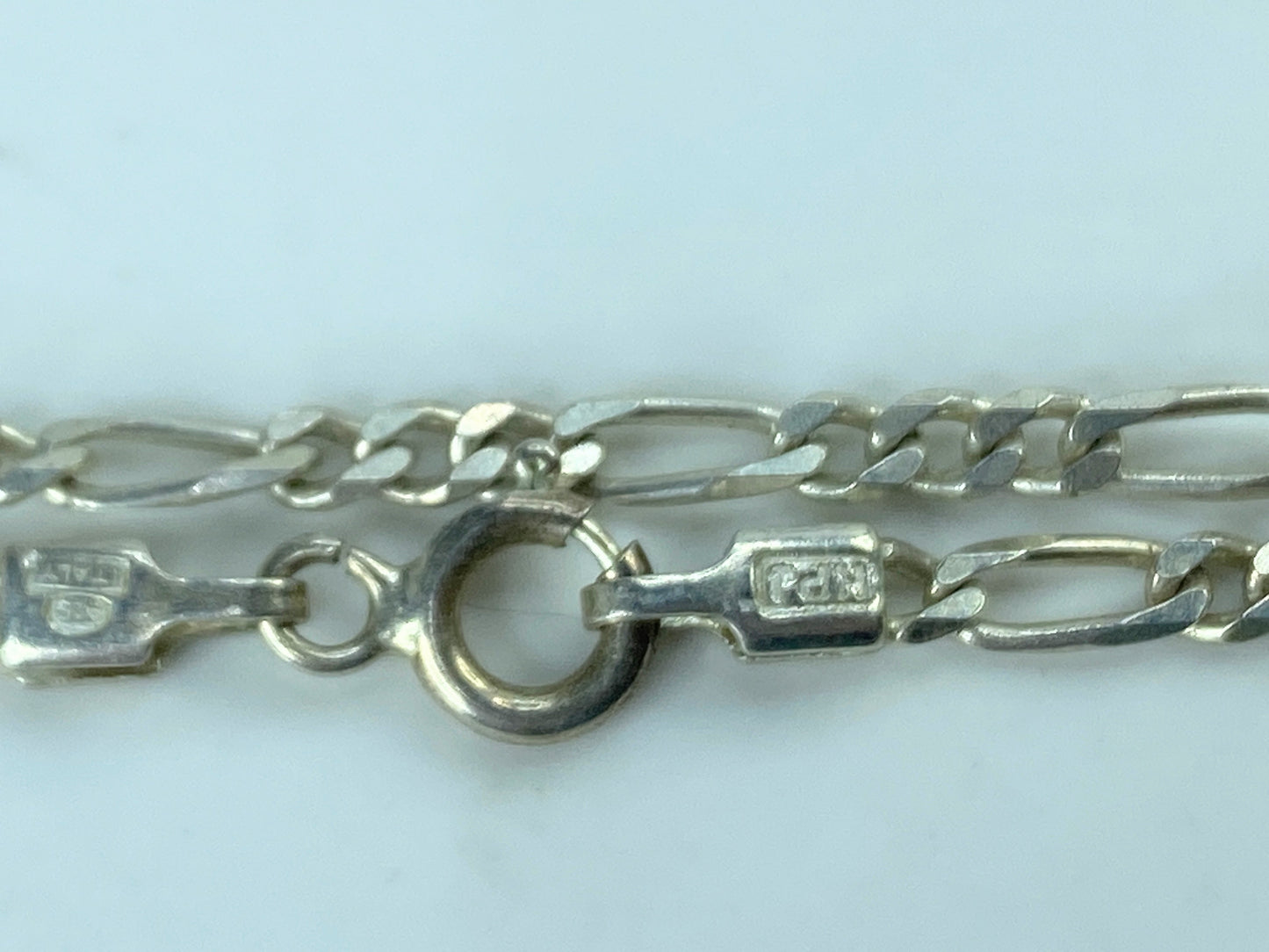 Vintage Sterling silver 925 Figaro 2.5mm 16.0" necklace 6.1g JR818