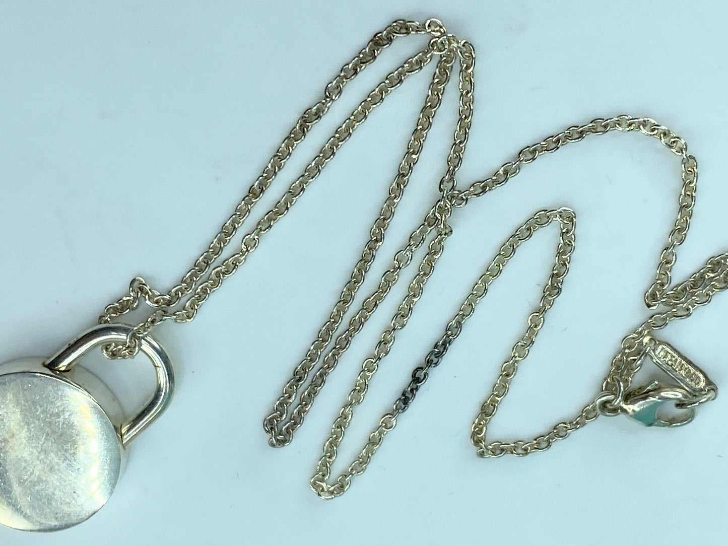 Tiffany & Co. Sterling Silver 1837 Round Padlock Openable Pendant Necklace JR823