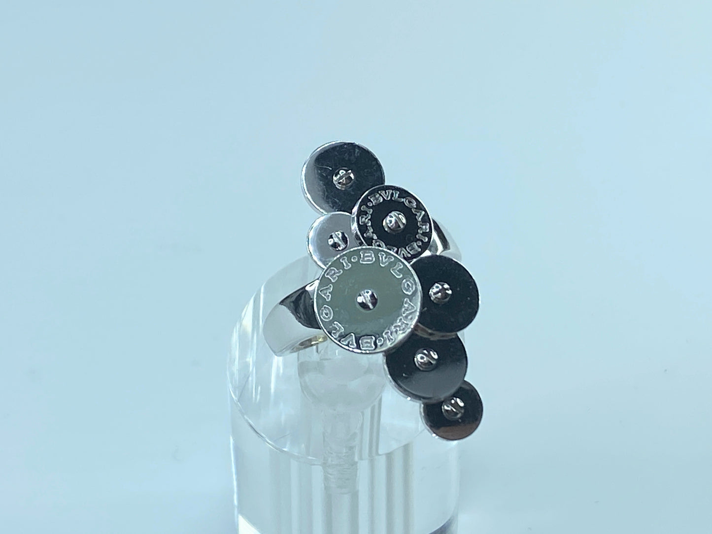 Bvlgari Cicladi Cluster Disc 18K White Gold Cocktail Ring