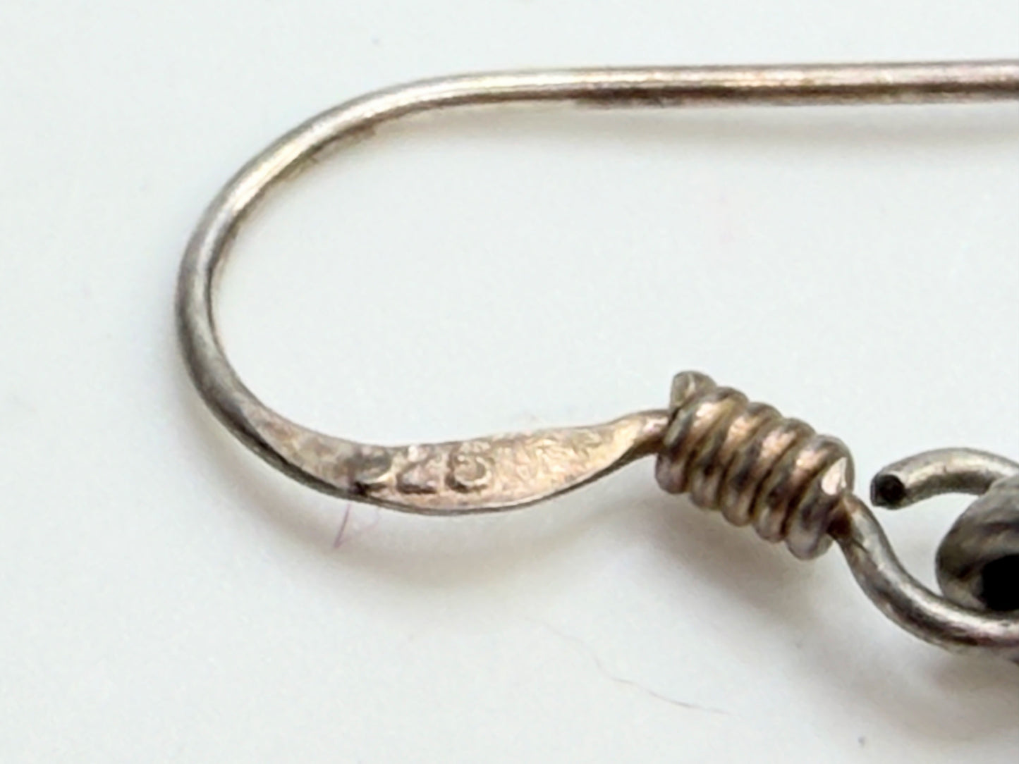 Vintage Sterling Silver Yellow Topaz Marquise Drop Dangle Earrings JR1315