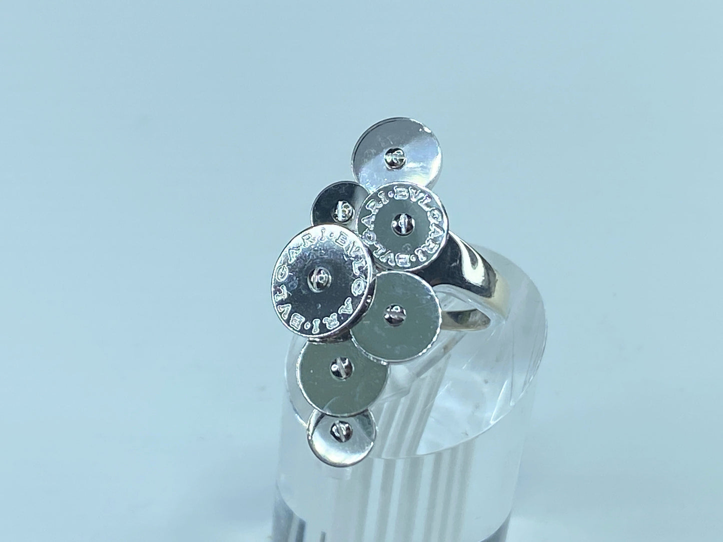 Bvlgari Cicladi Cluster Disc 18K White Gold Cocktail Ring