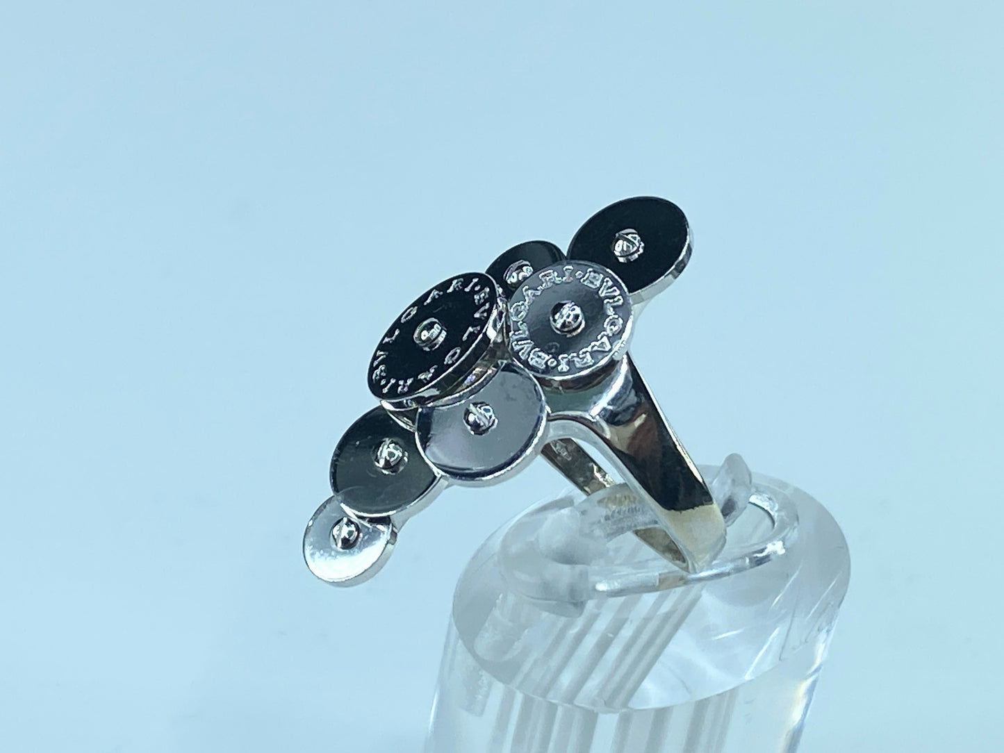 Bvlgari Cicladi Cluster Disc 18K White Gold Cocktail Ring