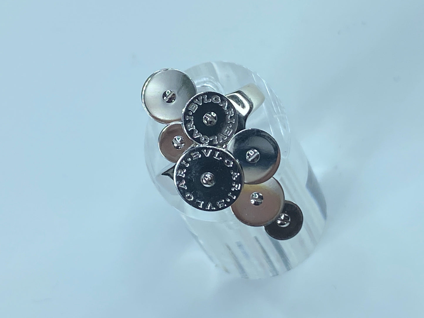 Bvlgari Cicladi Cluster Disc 18K White Gold Cocktail Ring