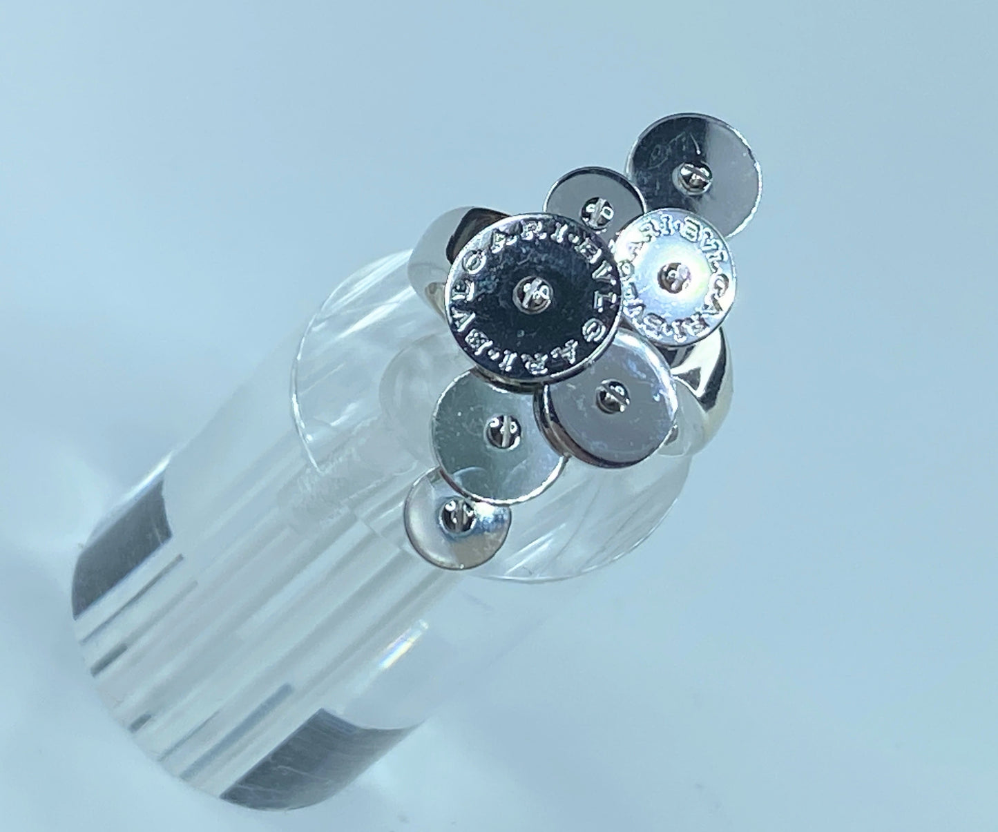Bvlgari Cicladi Cluster Disc 18K White Gold Cocktail Ring