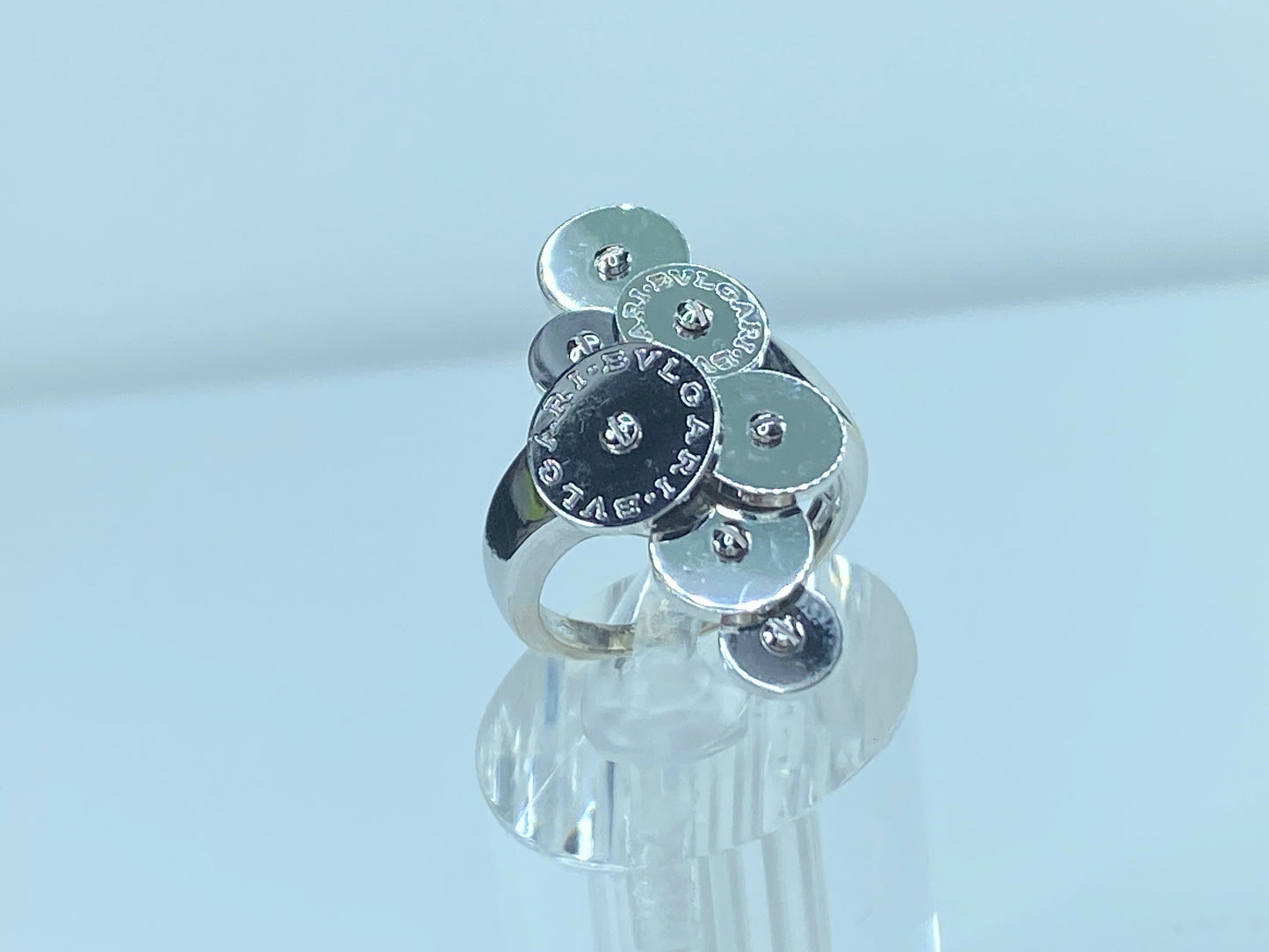 Bvlgari Cicladi Cluster Disc 18K White Gold Cocktail Ring