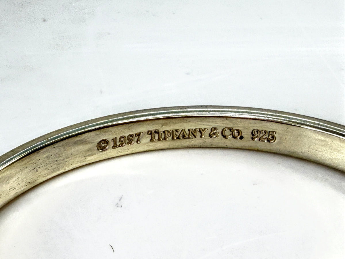 Tiffany & Co. Vintage 1837 Sterling Silver 7mm Bangle Bracelet 32g 7.5" JR2048