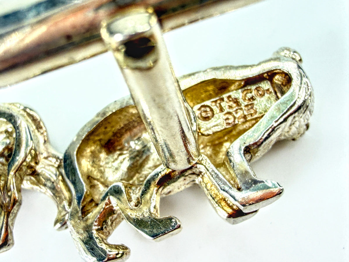 Tiffany & Co. Figural Bear and Bull Sterling Silver Cufflinks 9.2g SS482