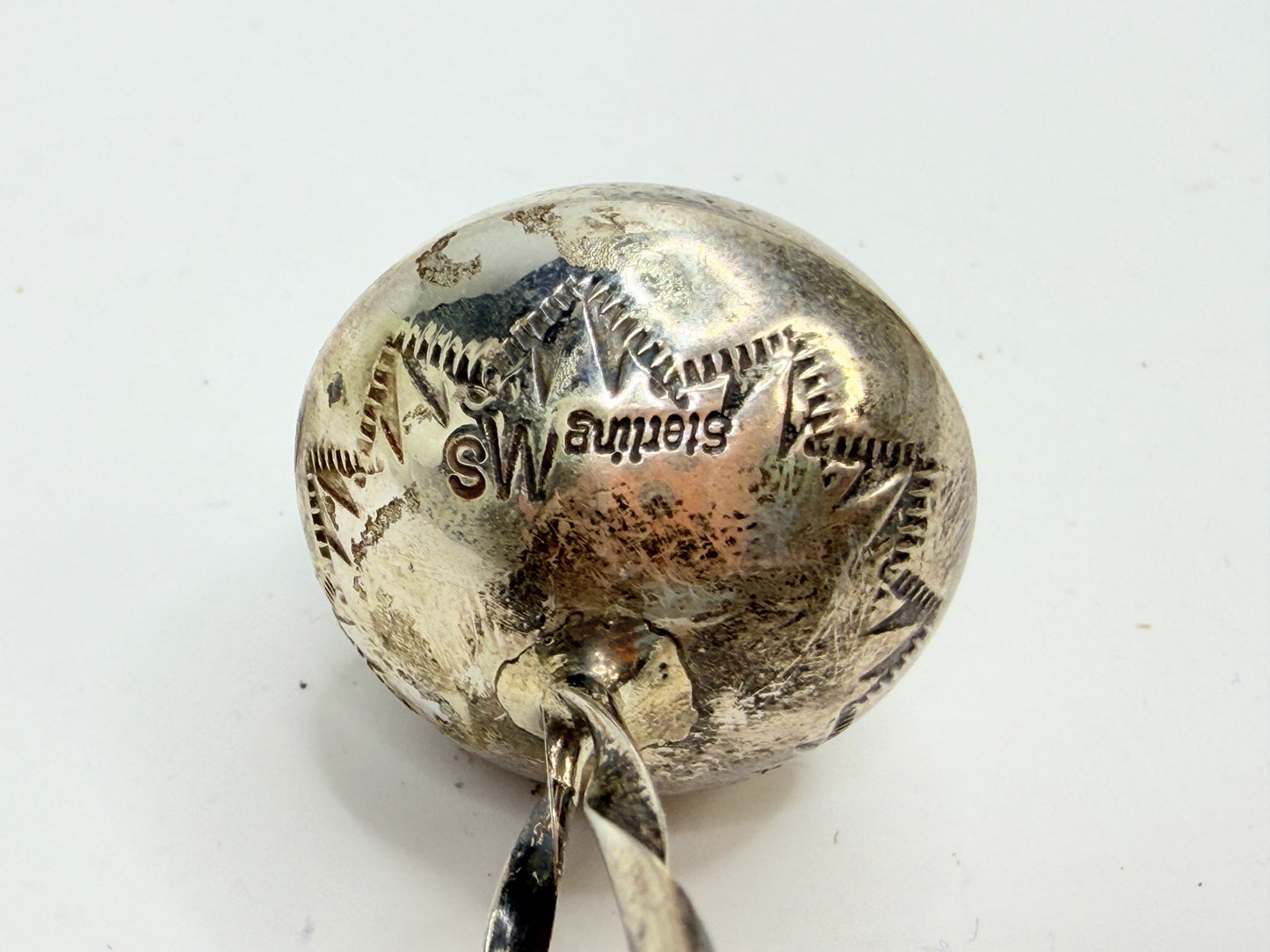 Monica Smith Navajo hand-made Sterling Silver Baby Rattle new old stock SS202
