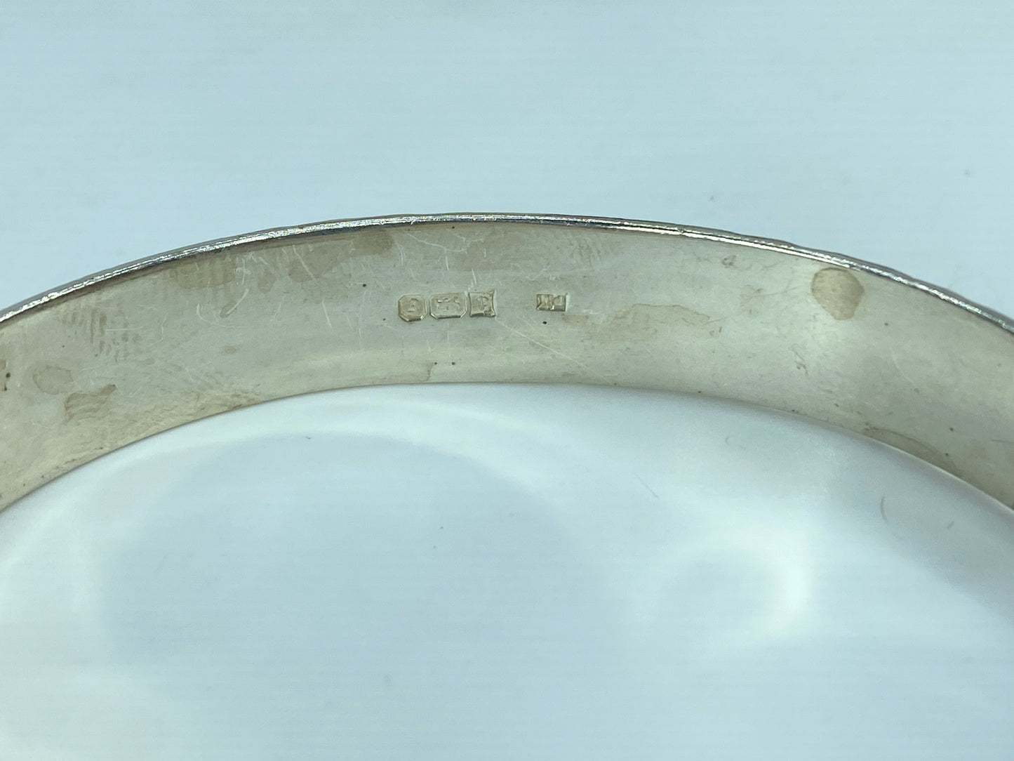 Sturdy Sterling silver 10mm Braided Design hindged Bangle Bracelet 7" 21g JR838