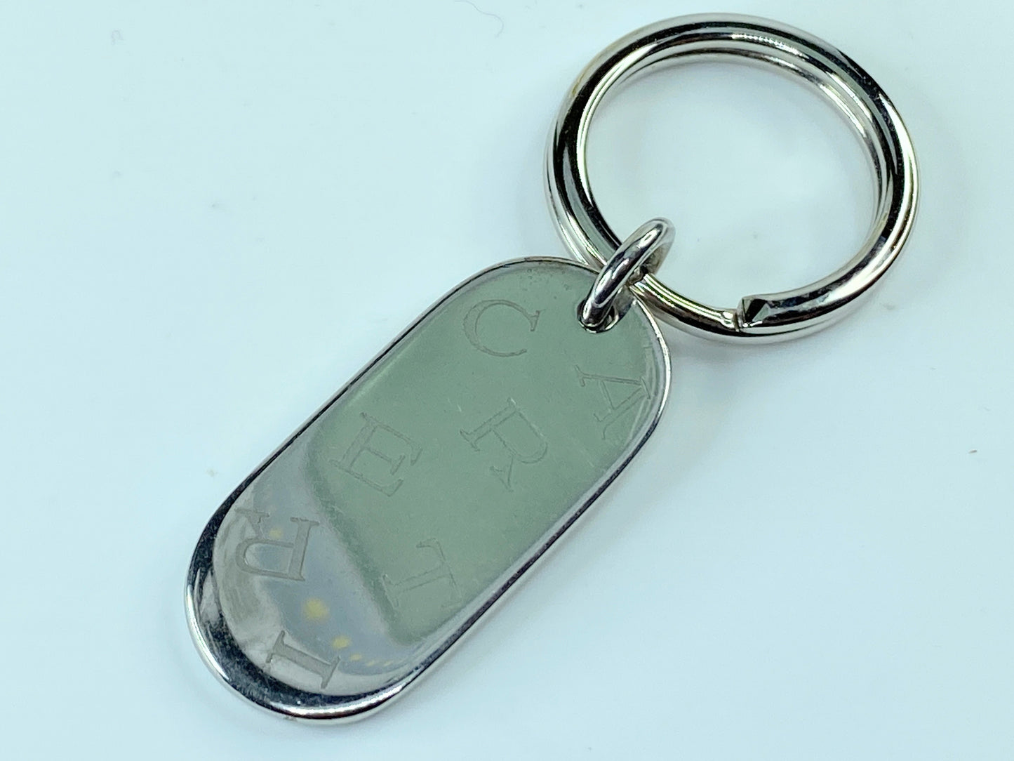 CARTIER key ring model Oval platinum finish with box GS216