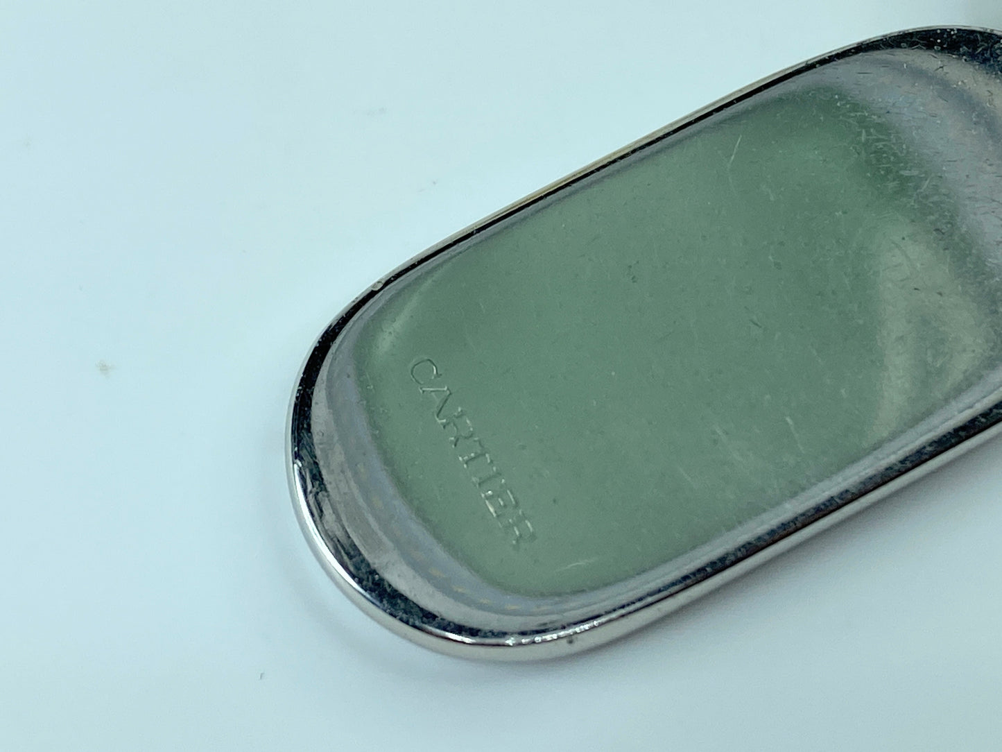 CARTIER key ring model Oval platinum finish with box GS216