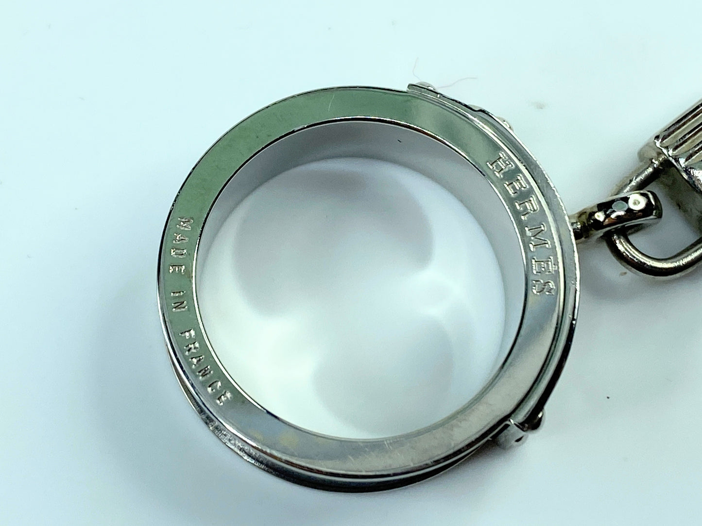 Hermes Palladium Swift Kelly Lock Scarf Ring black Enamel Biscuit GS218