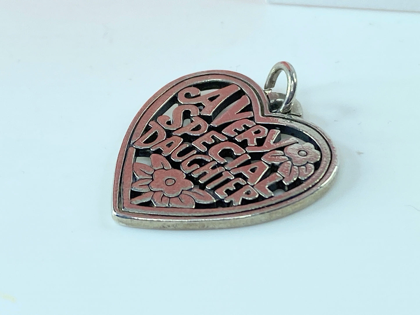 James Avery “A Very Special Daughter” etched Heart Charm 925 Sterling 7/8" JR205