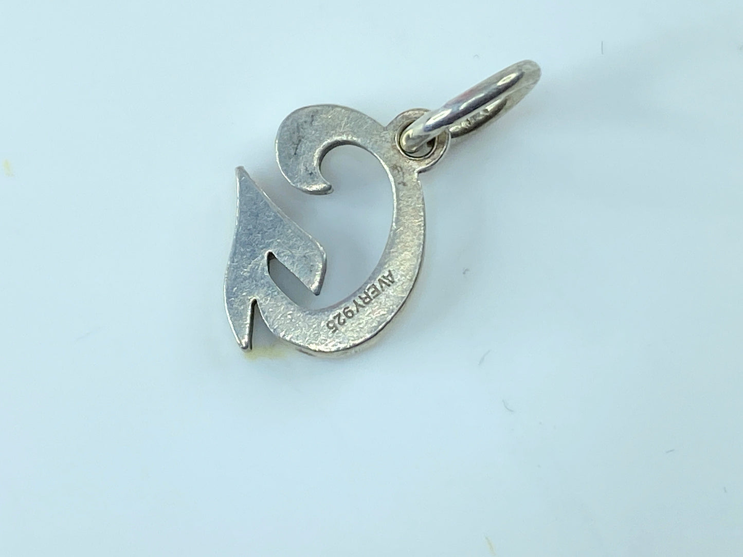 James Avery Script "G" Initial Letter Charm Sterling Silver w/box JR207