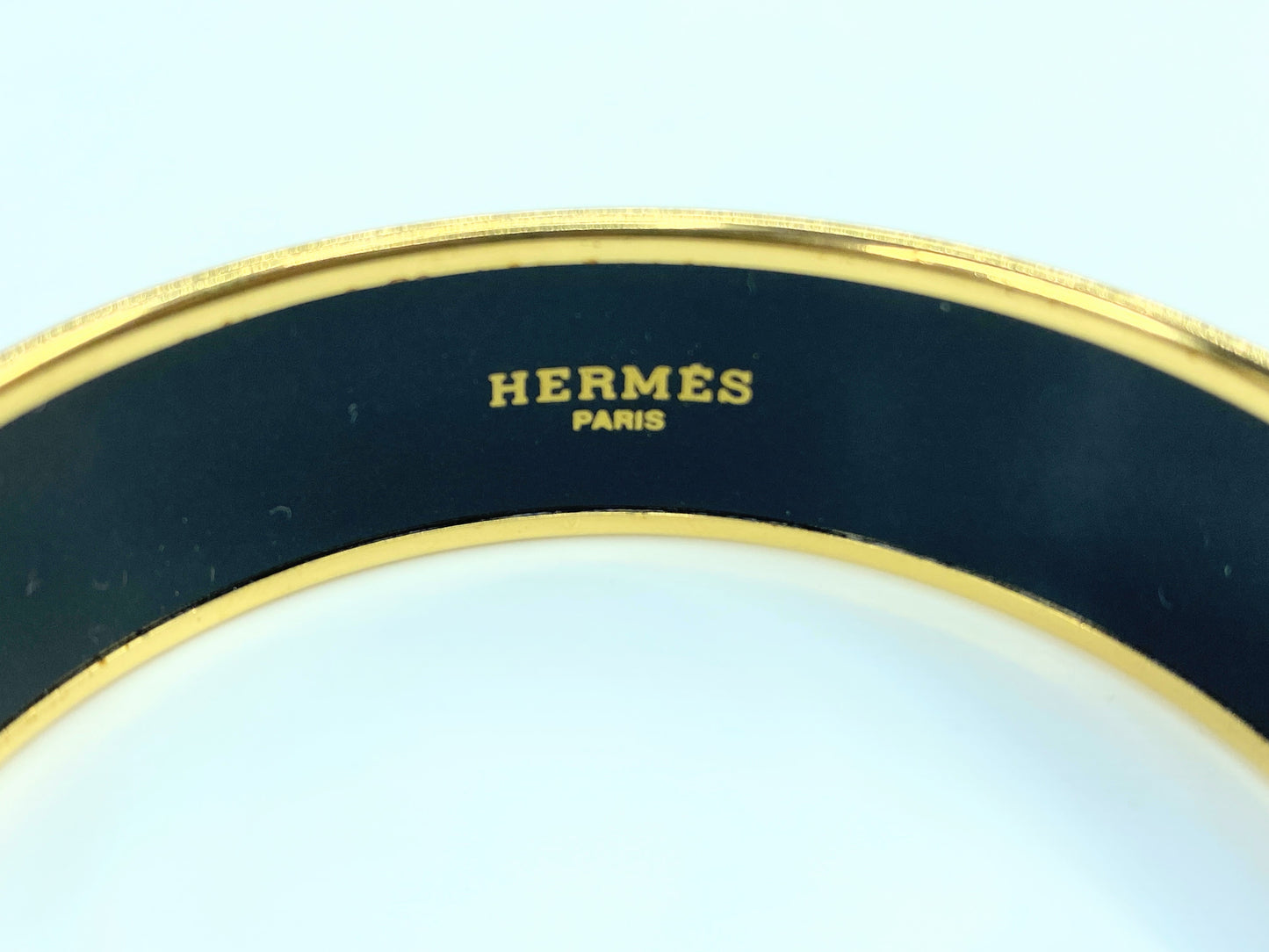 Hermès Horse and Carriage Equestrian 18mm Wide Enamel Bangle 7.5" GS563