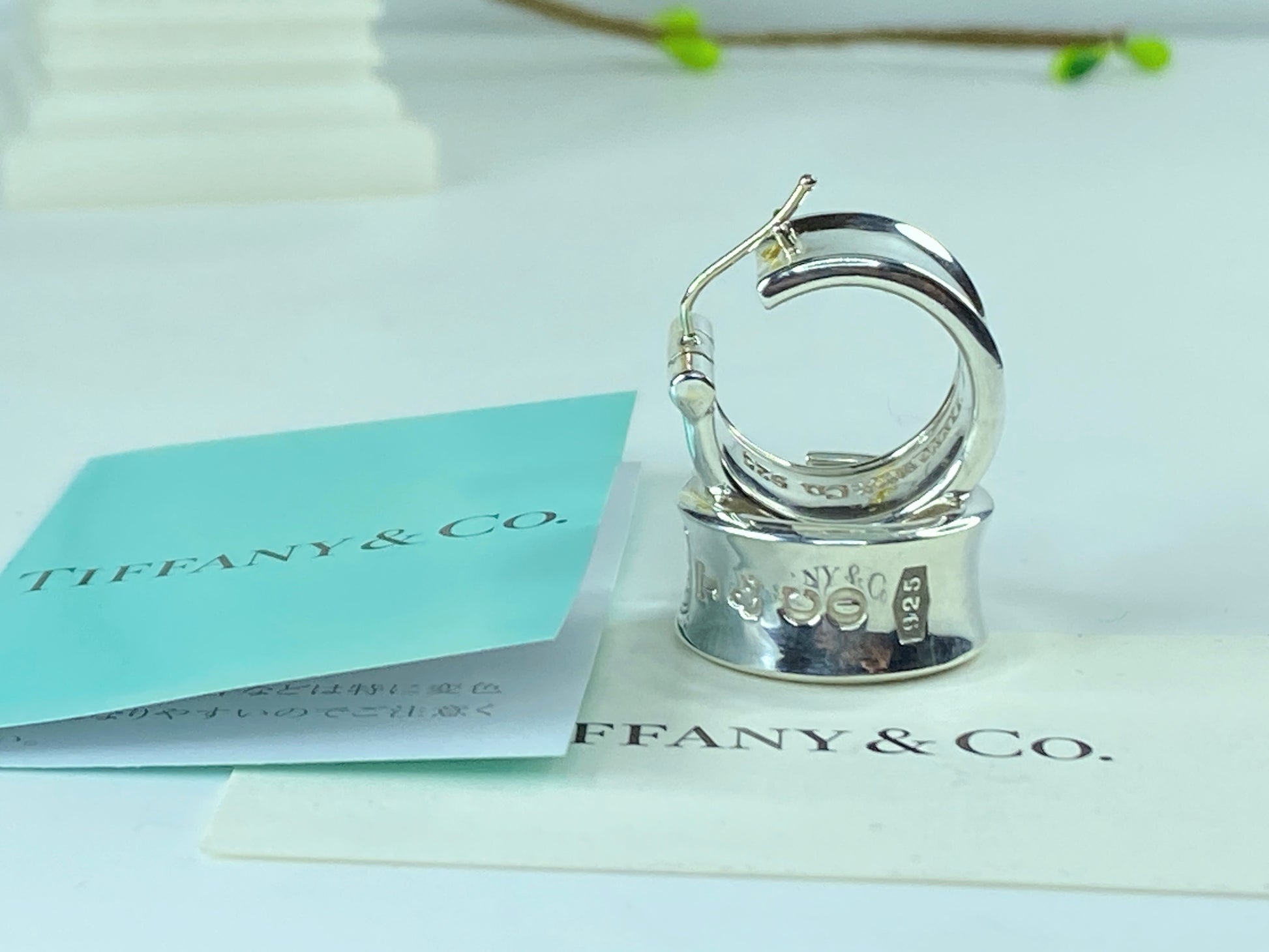 Tiffany & Co. Vintage 1837 Wide Hoop Earrings sterling silver 925 20mm JR213