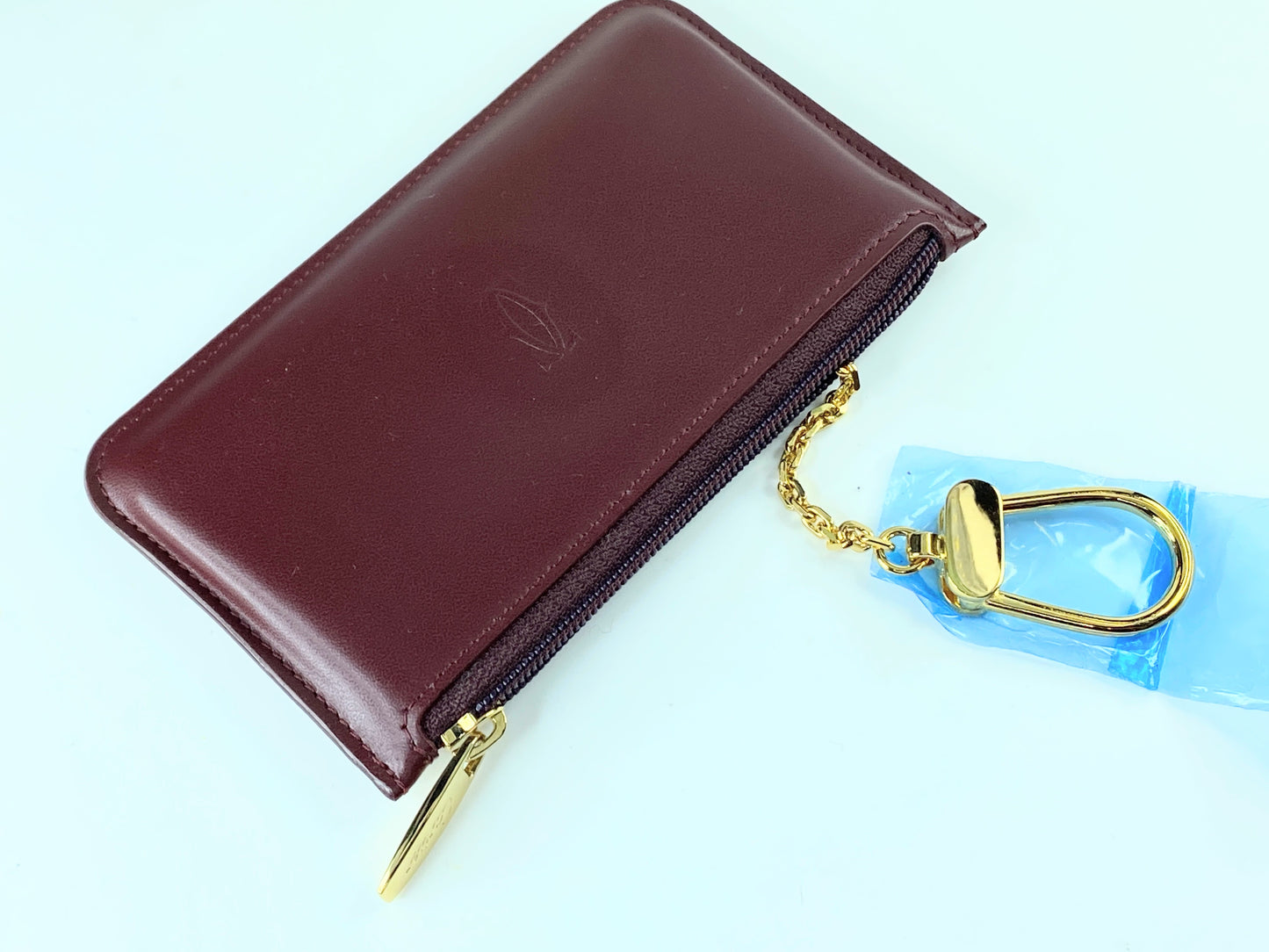 Cartier Pouch Must Line Bordeaux Leather Authentic excellent cond GS220
