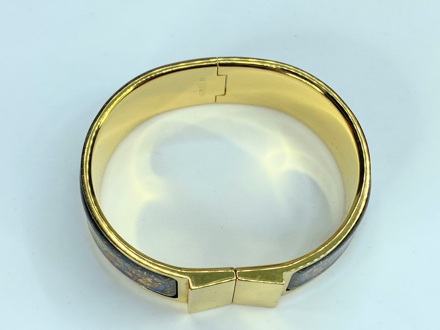 Hermes cloisonne enamel golden click and clack Flacon ethnic horse design GS570