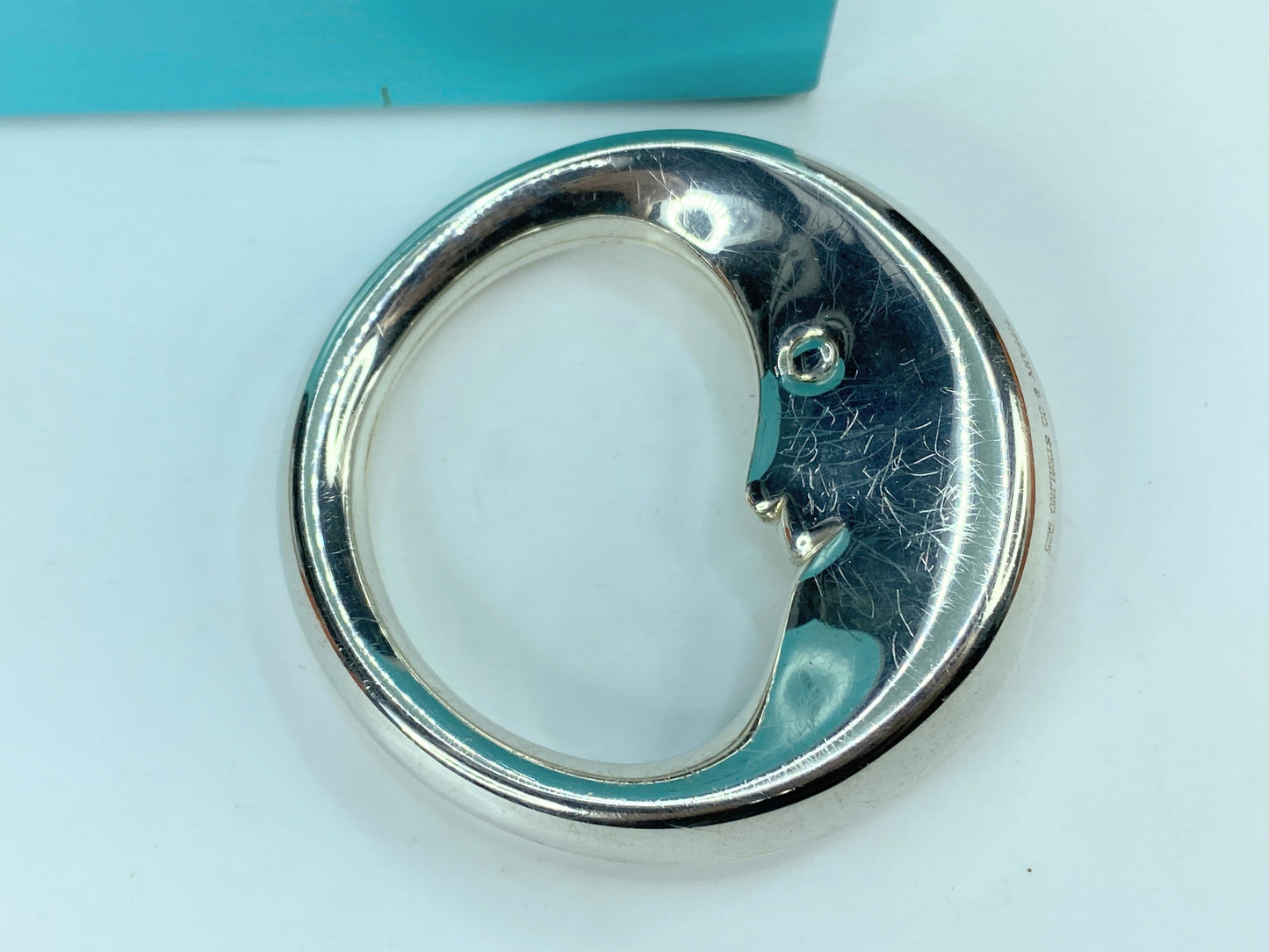 Tiffany & Co Sterling Silver Man In The Moon Baby Rattle w/box 2.5" 34.5g SS90