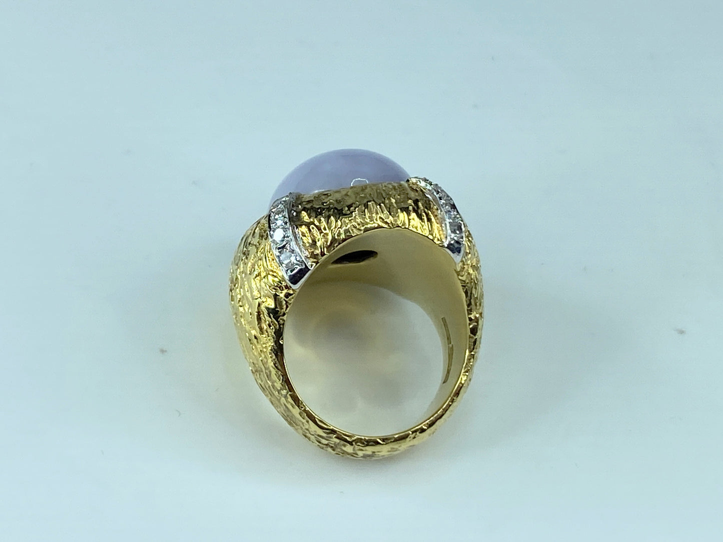 Certified 14K 10ct natural Lavender Jadeite 0.5ct F/VS diamond ring 21g JR220