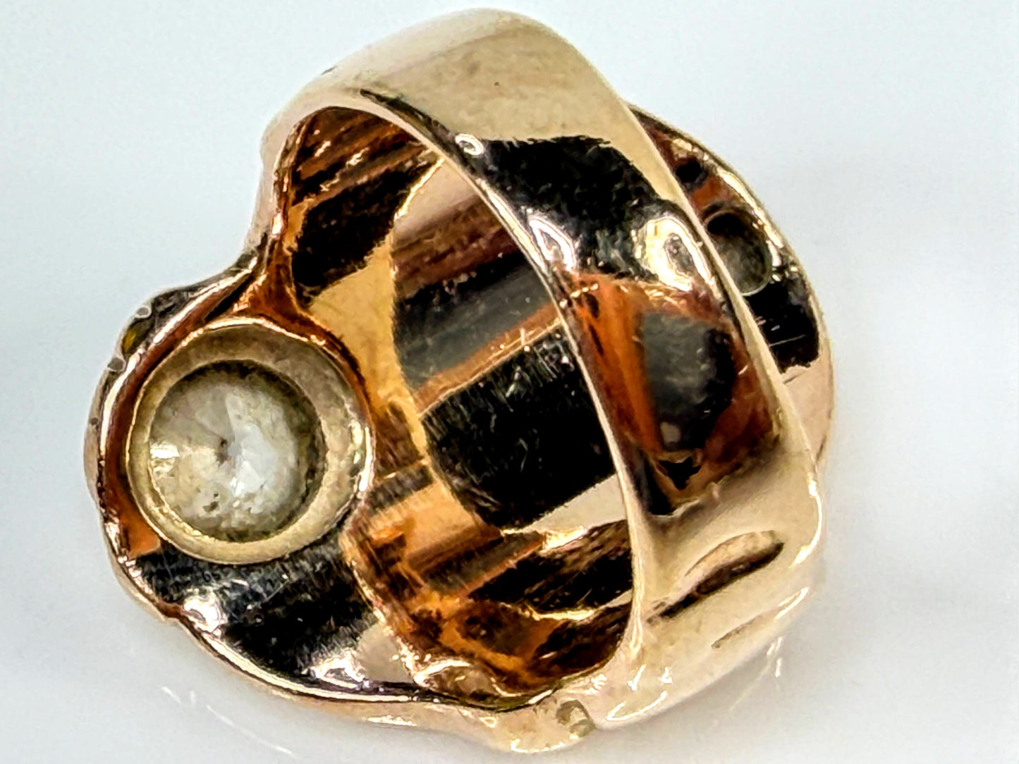 Custom 10K Gold 0.72ct Old European Cut Diamond HH Monogram Nugget ring JR2067