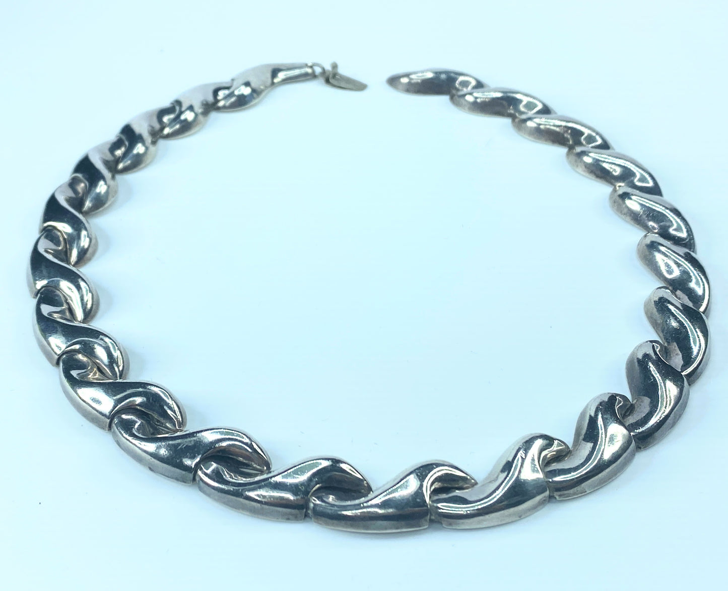 Jondell Mexico Modernist Wave Design Chunky Sterling necklace