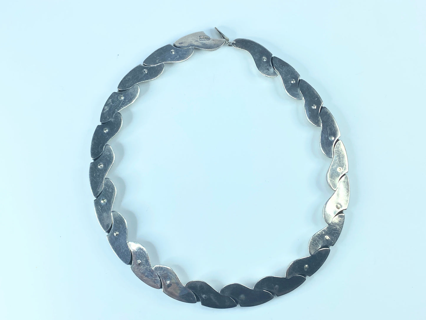 Jondell Mexico Modernist Wave Design Chunky Sterling necklace