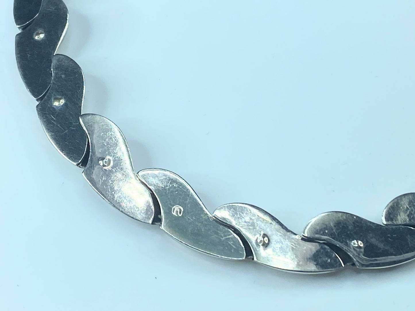 Jondell Mexico Modernist Wave Design Chunky Sterling necklace