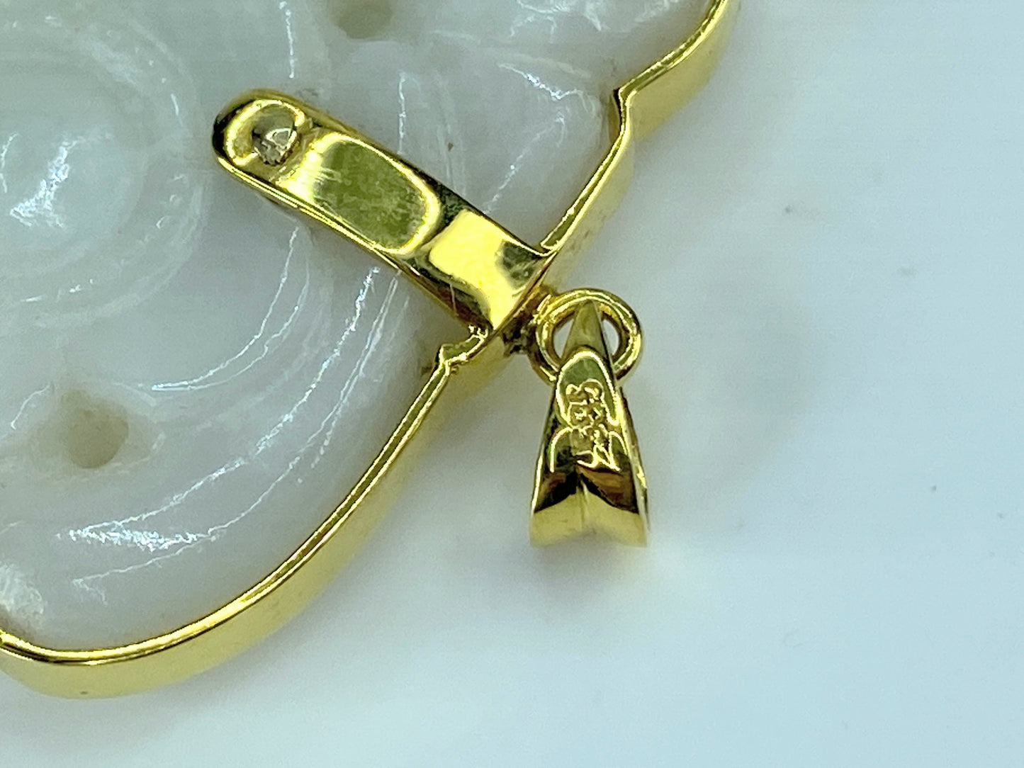 GIA certified 14K yellow gold natural "翡翠" A grade Jadeite Peach pendant JR237