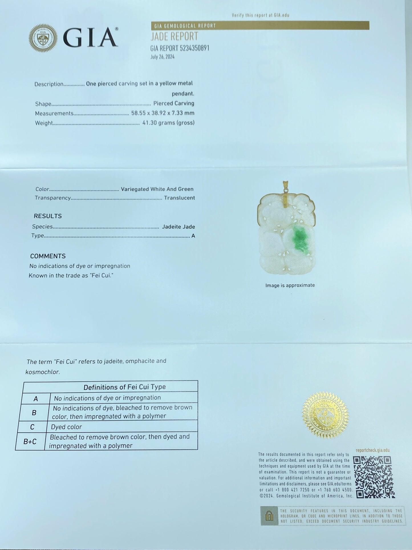 GIA certified 14K yellow gold natural "翡翠" A grade Jadeite Peach pendant JR237