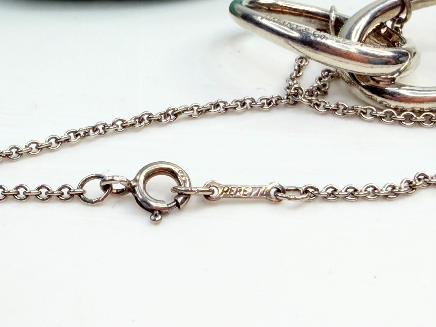Tiffany & Co. Peretti Double Loop Necklace Pendant charm Silver 925 JR1367