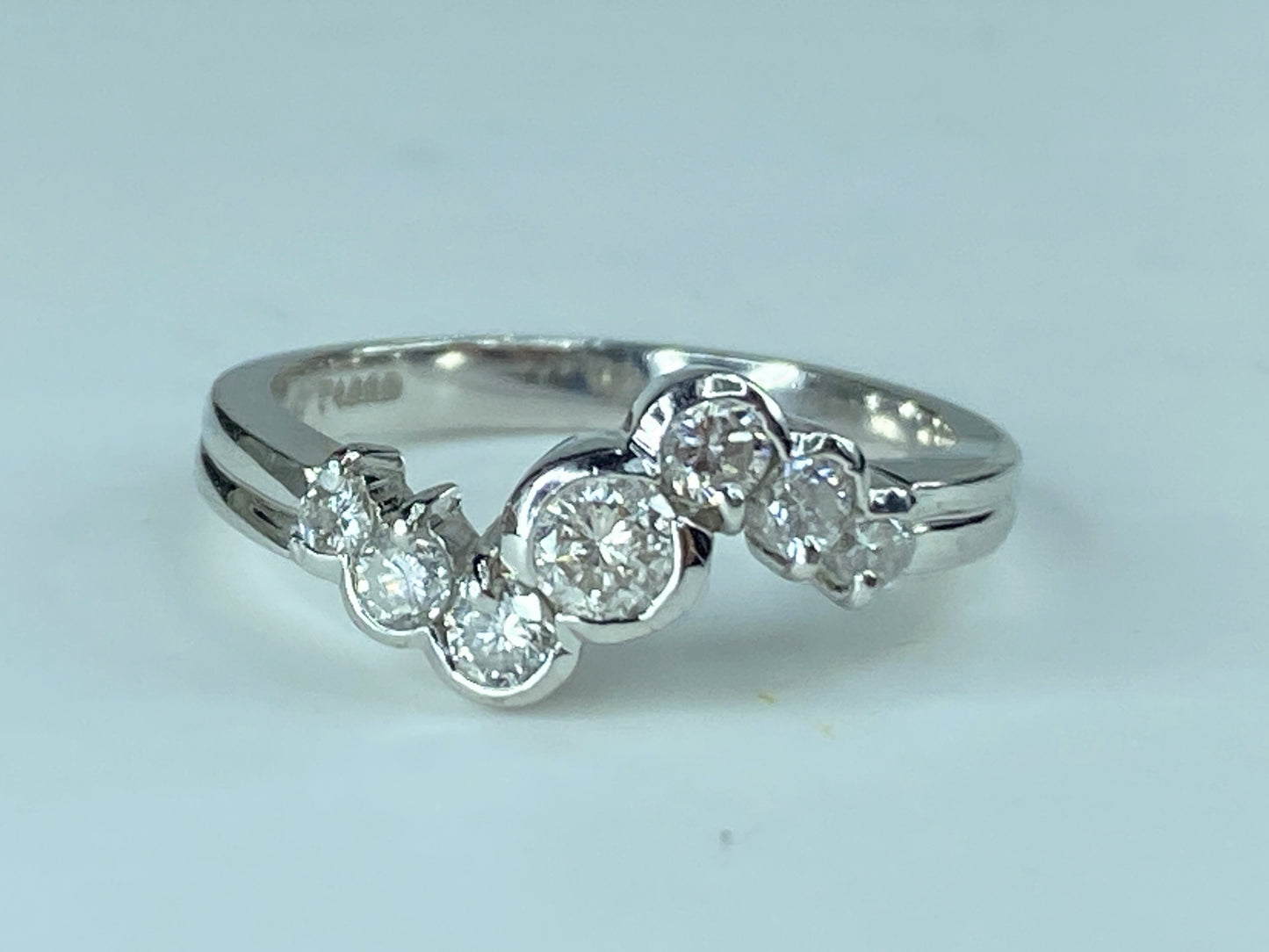 Platinum 0.54ct G/VS2 round brilliant diamond ring band 5.1g s6 JR249