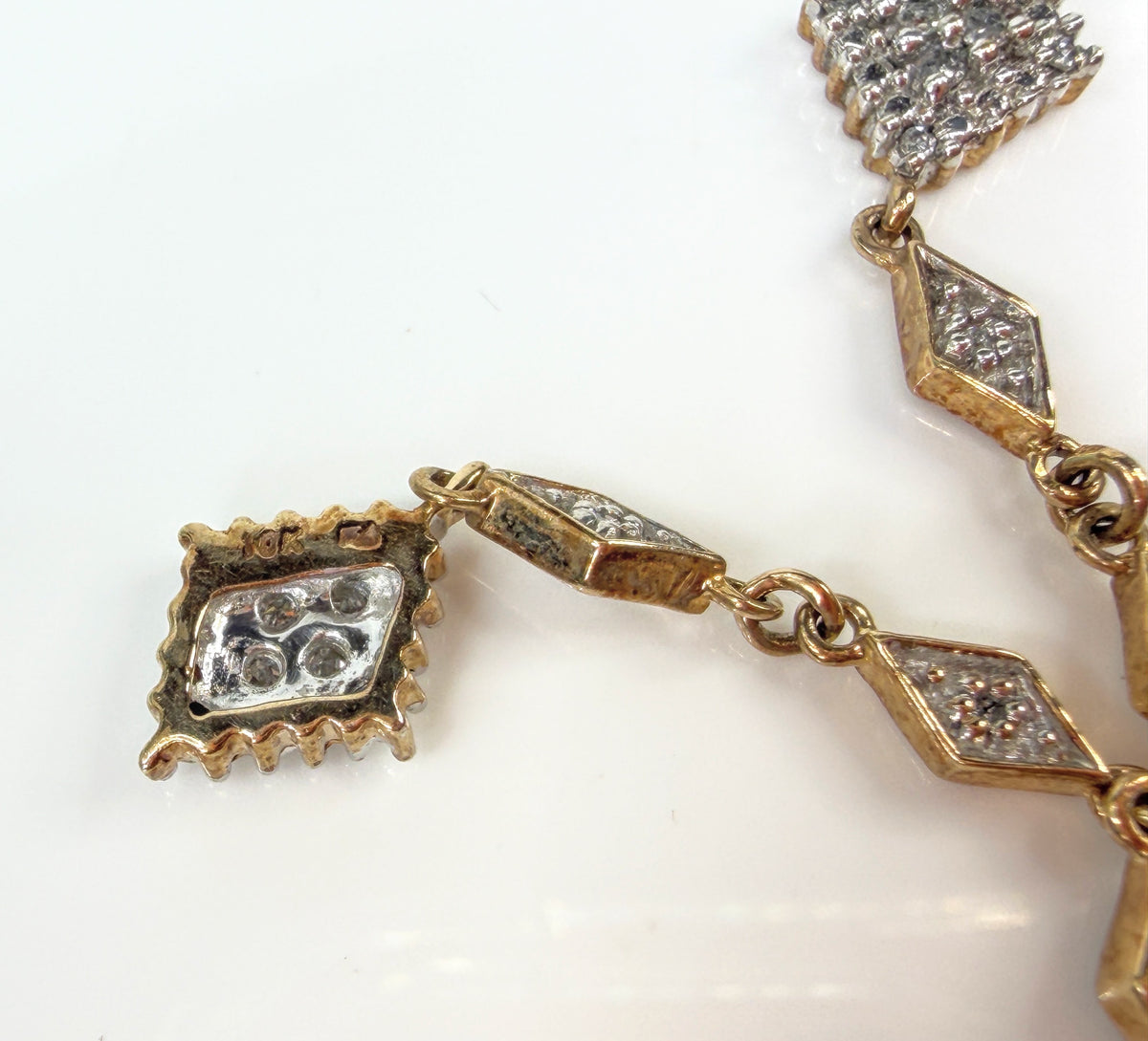 10K Yellow Gold 1/4 CTW Diamond Articulated Dangle Drop Earrings New Tag JR2161