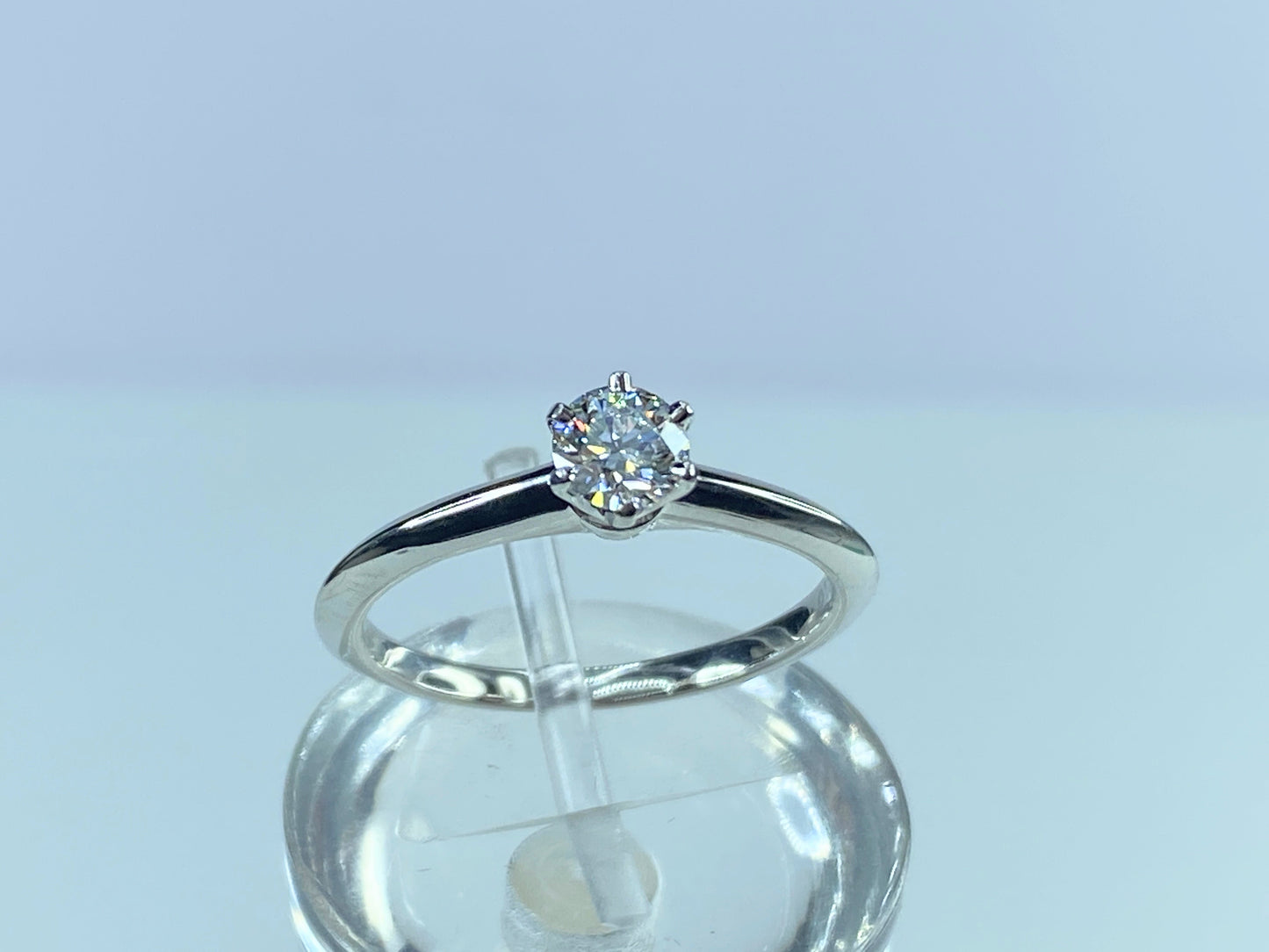 Tiffany & Co. Diamond Solitaire Engagement Ring in Platinum F/VS2 0.33 CTW