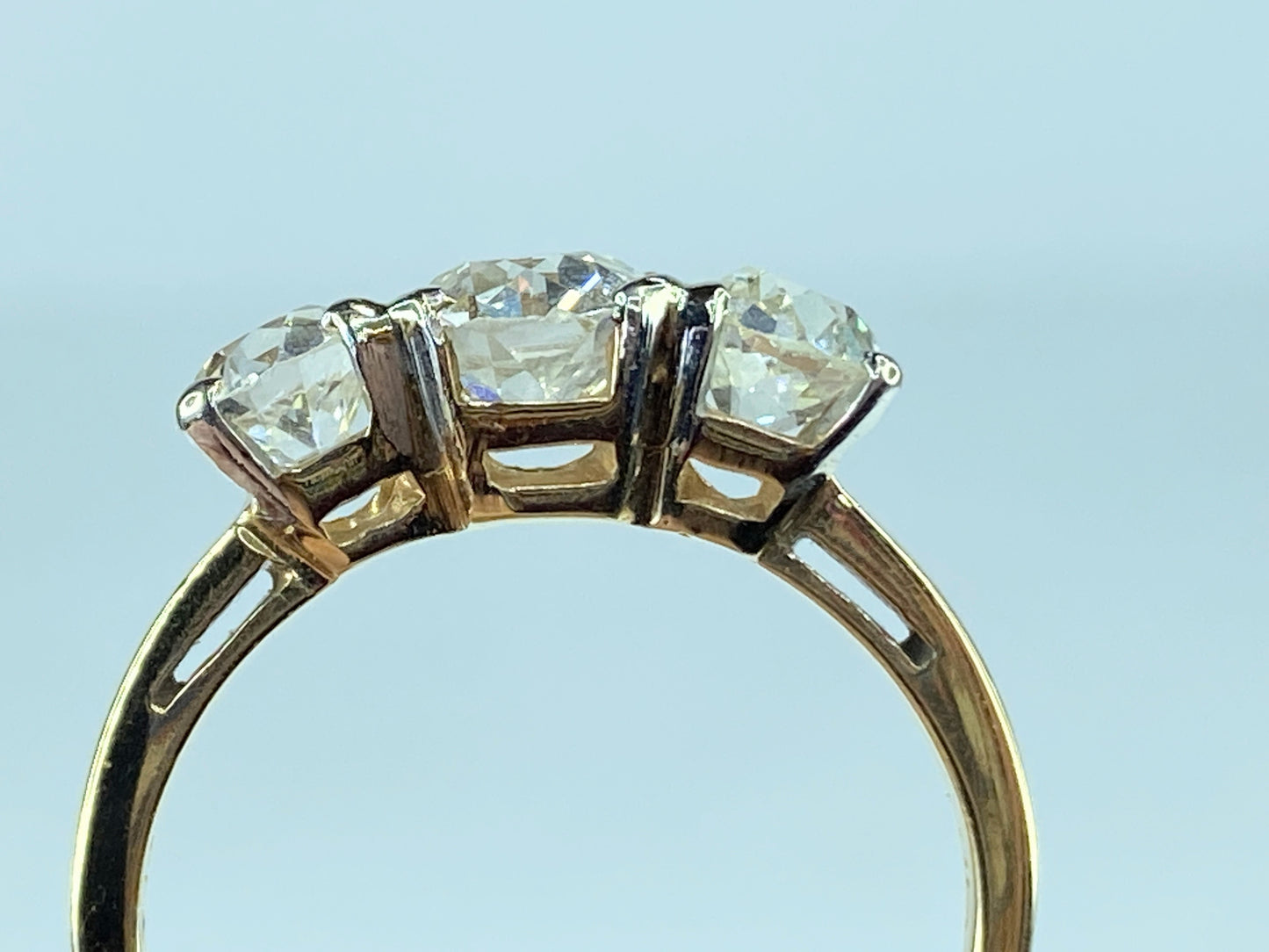 Appraised $14,950 14K 3.05ct H/VS2 old Euro cut Diamonds ring 3.4g s7.75 JR258
