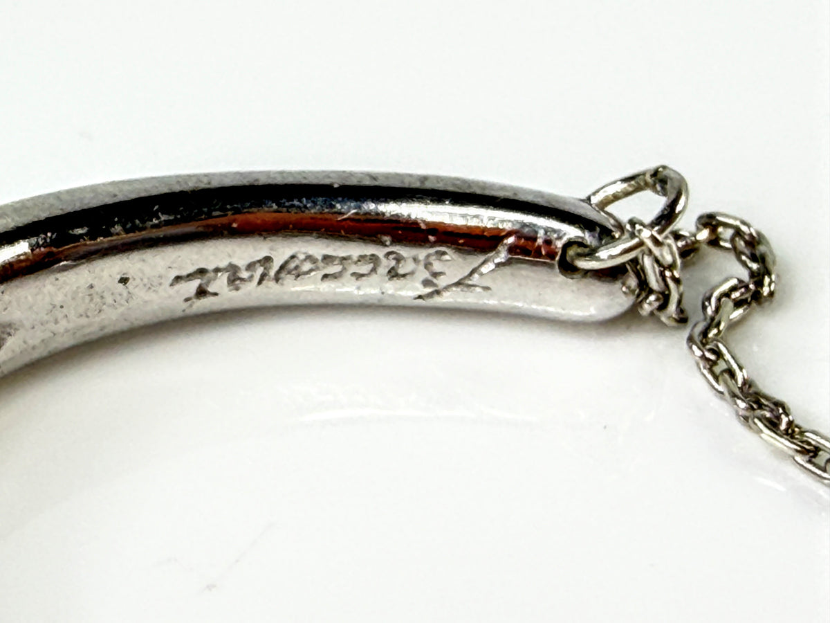 Baccarat Sterling Silver Clear Crystal Cuff Bracelet 42.4g France 6.5" JR2176