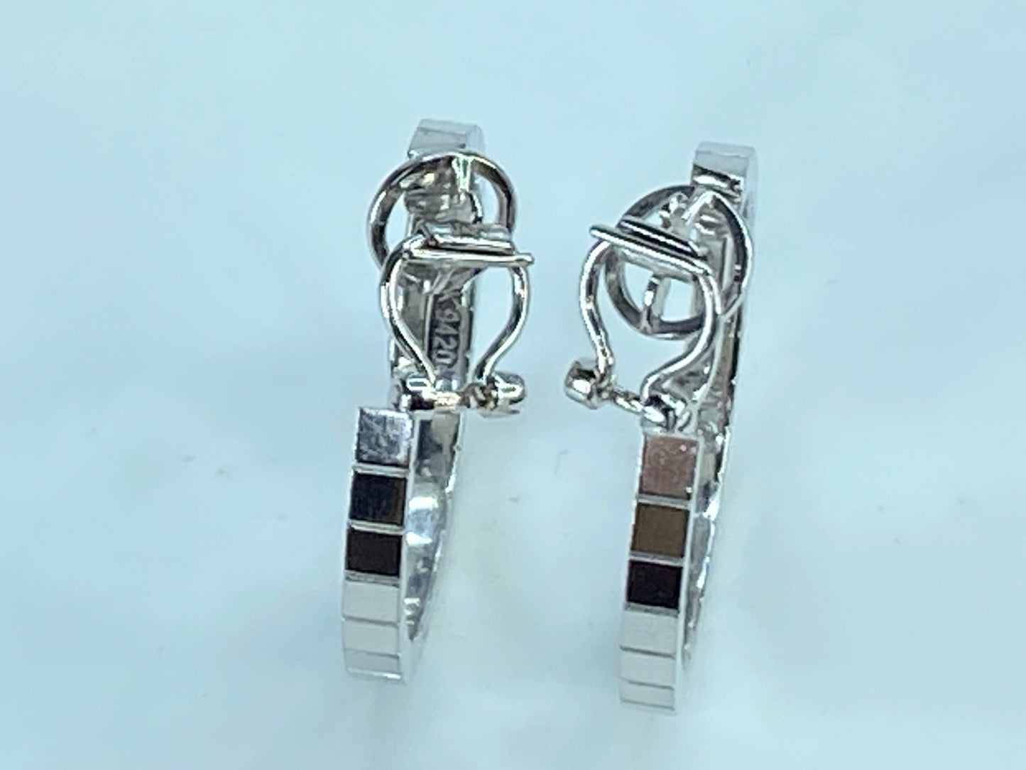 Cartier Lanieres 18K white Gold Hoop earrings 19.5g 1 1/4" JR261