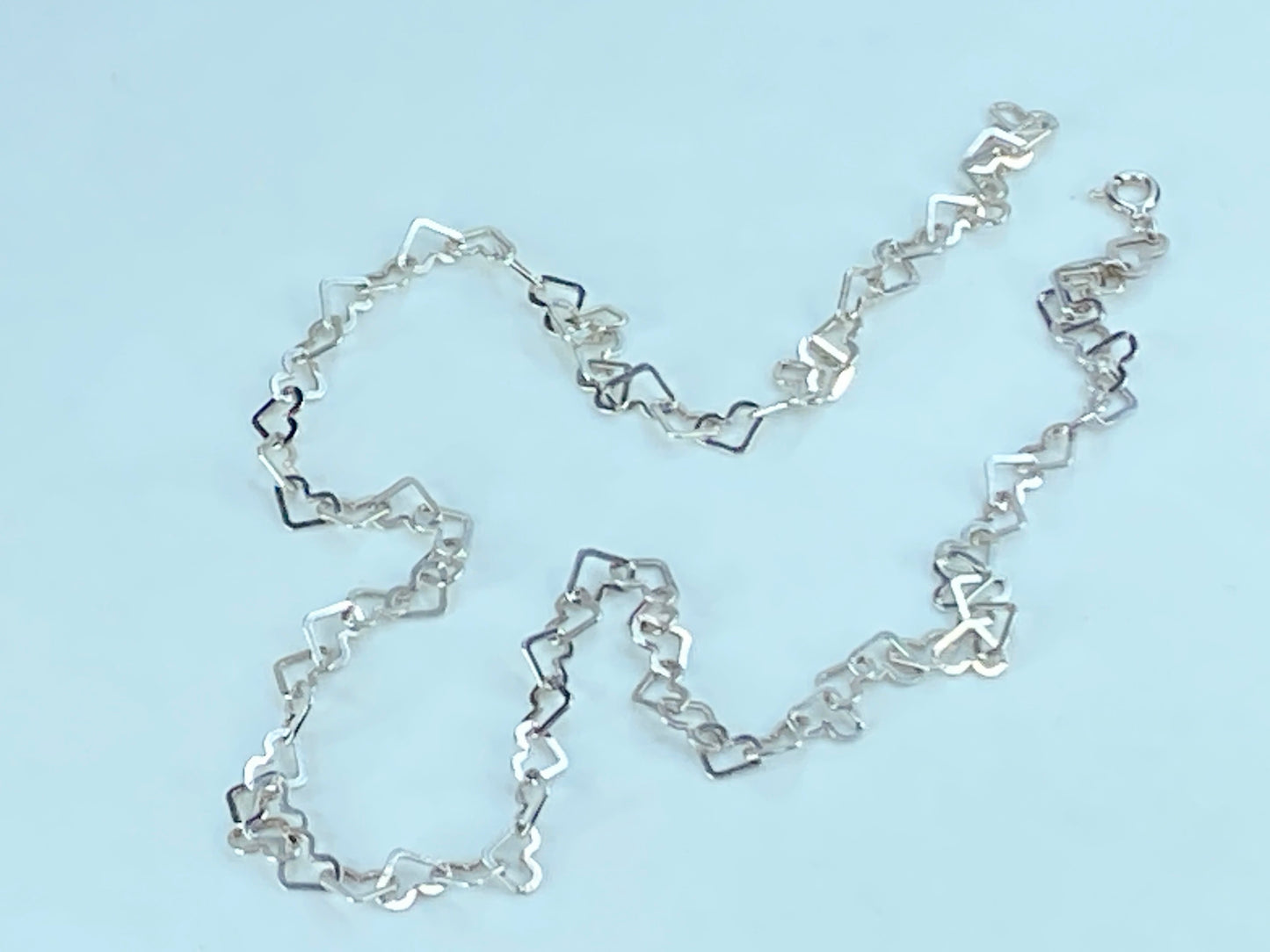 Milor Italy Sterling silver 6.0mm Heart link necklace 9.1g 19.5" JR262