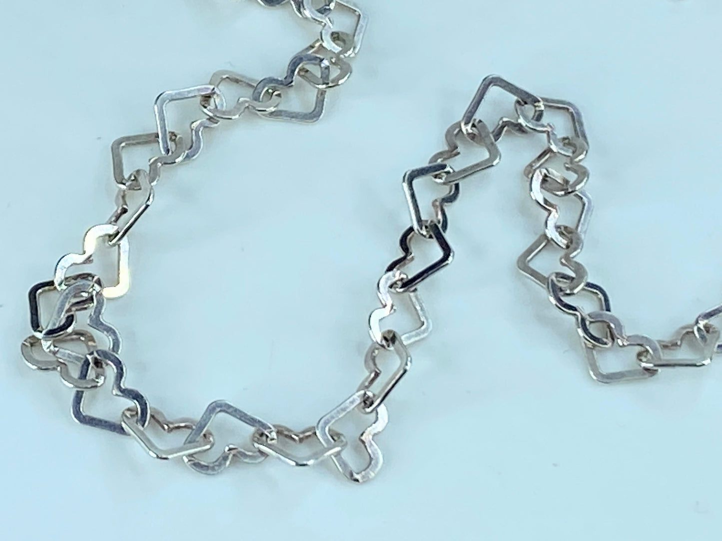 Milor Italy Sterling silver 6.0mm Heart link necklace 9.1g 19.5" JR262