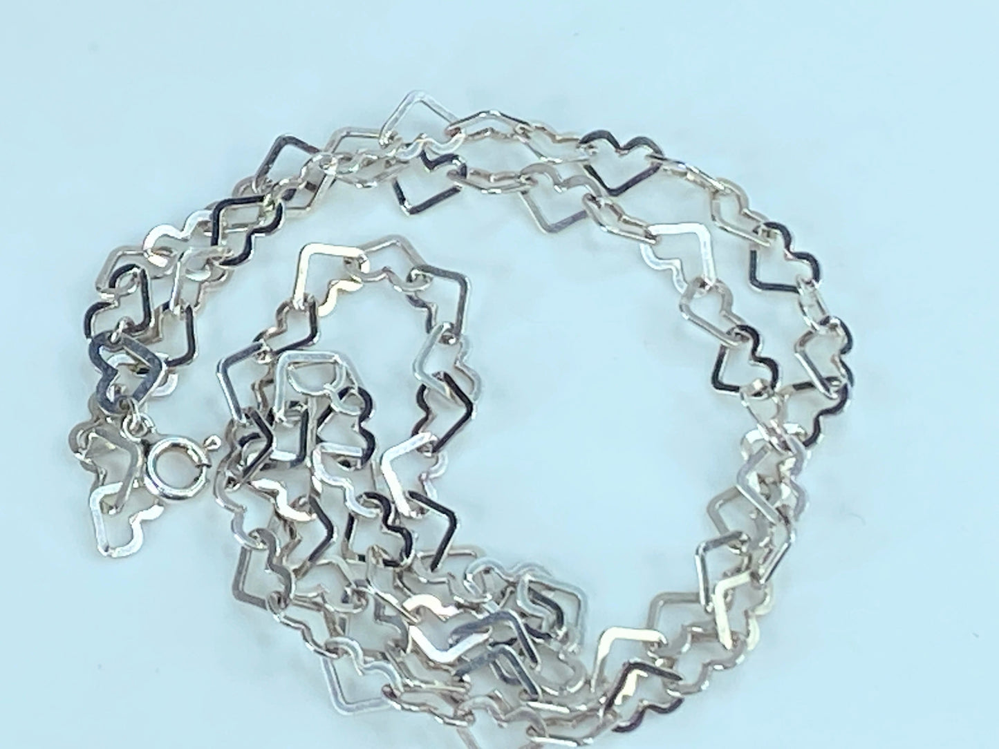 Milor Italy Sterling silver 6.0mm Heart link necklace 9.1g 19.5" JR262