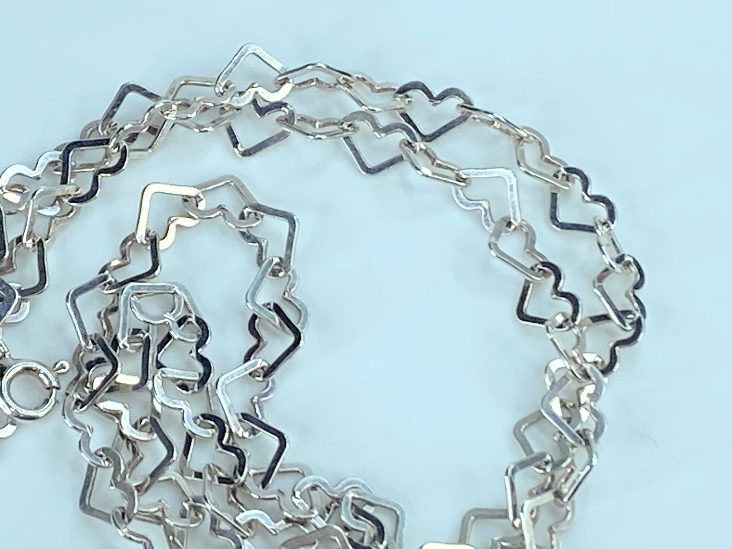 Milor Italy Sterling silver 6.0mm Heart link necklace 9.1g 19.5" JR262